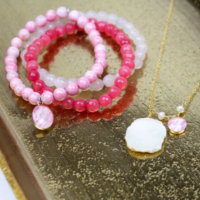 pink breast cancer jewelry for charity by revive jewelry
