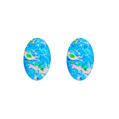 large oval pendant earrings for Alzheimer's charity