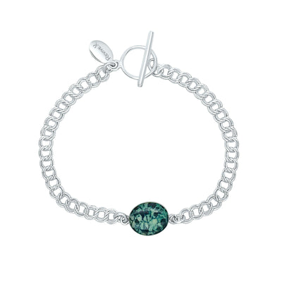 Teal ovarian cancer awareness bracelet with resin pendant