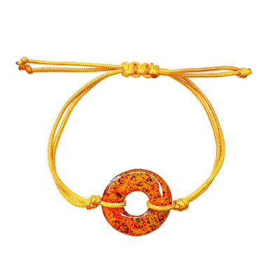 golden yellow prostate cancer awareness bracelet with round life saver cell pendant