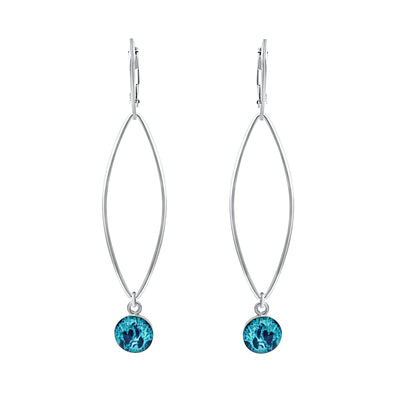 Petal Ovarian Cancer earrings in sterling silver and teal hanging pendants set in resin. 