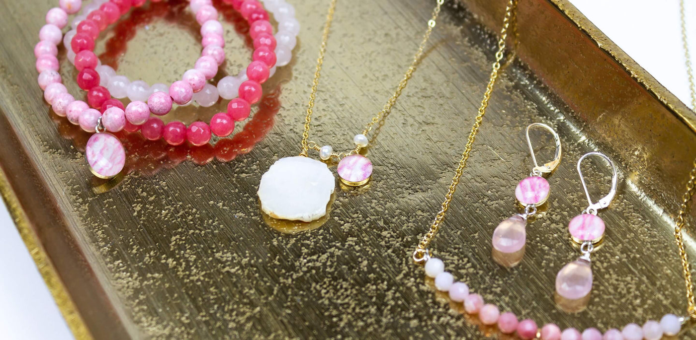pink breast cancer survivor jewelry that gives back to research for a cure
