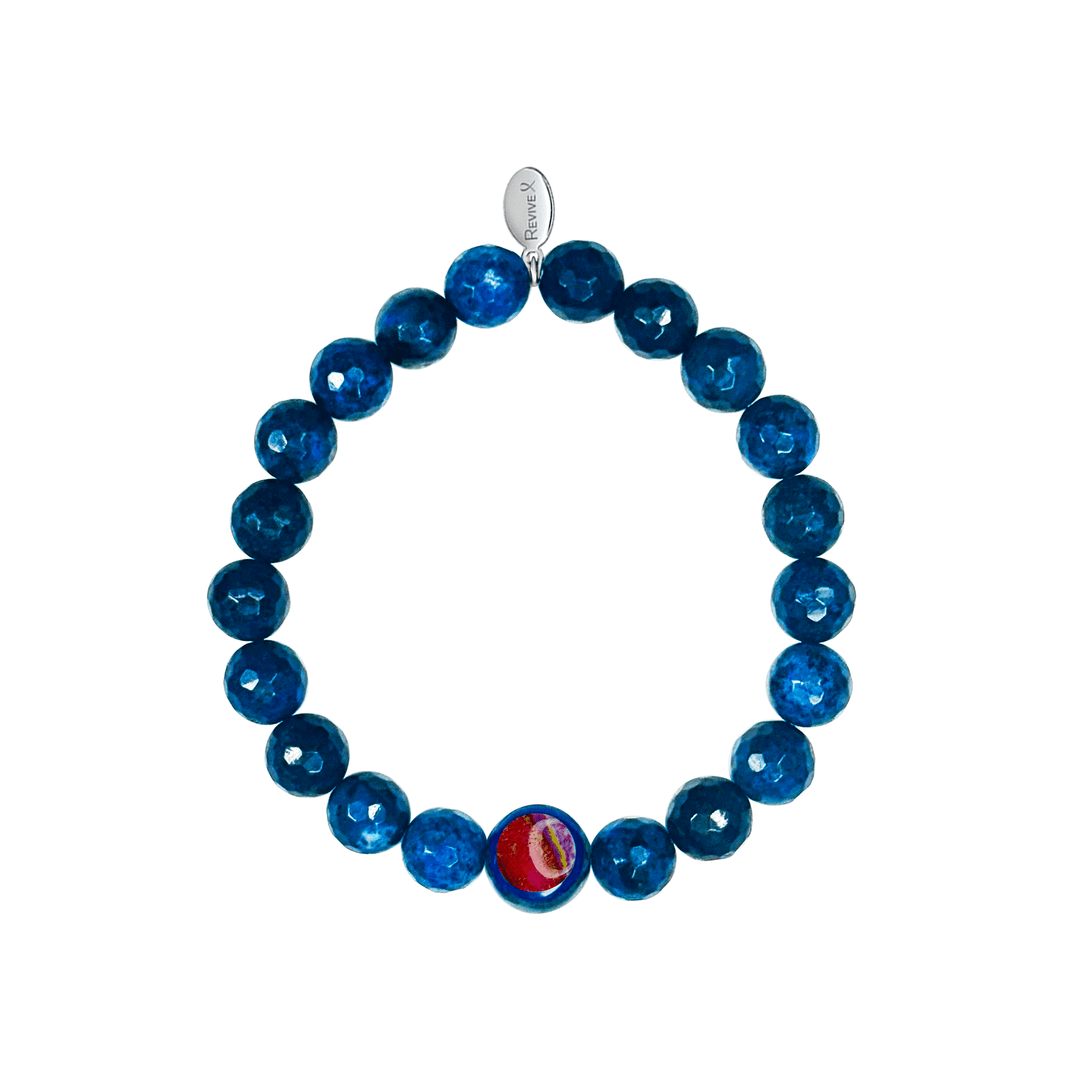 Men's Awareness Stretch Bracelet for Charity with Dumortierite - Choose Your Cause