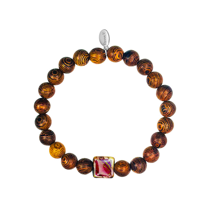 Men's Awareness Stretch Bracelet for Charity with Wooden Beads - Choose Your Cause