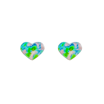 heart shaped stud earring for Alzheimer's awareness that gives back to charity