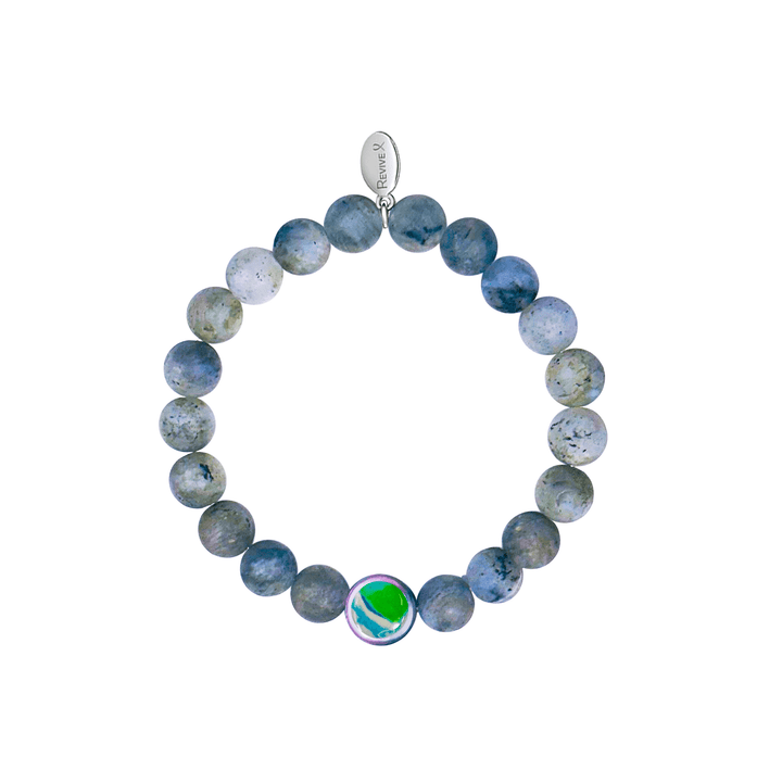Men's Awareness Stretch Bracelet for Charity with Labradorite - Choose Your Cause