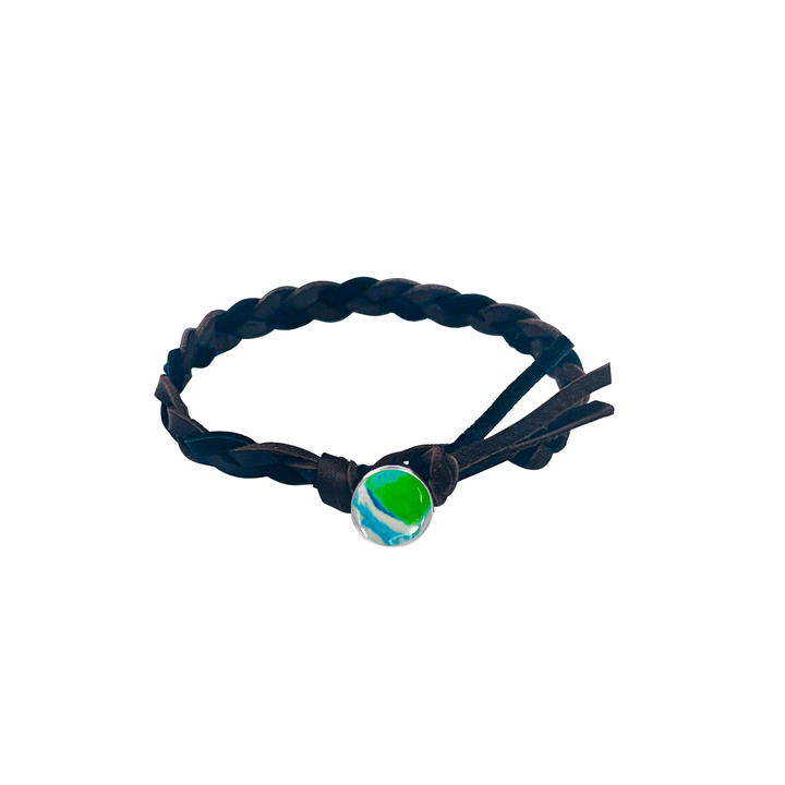 Men's Braided Leather Cord Bracelet for Charity - Choose Your Cause