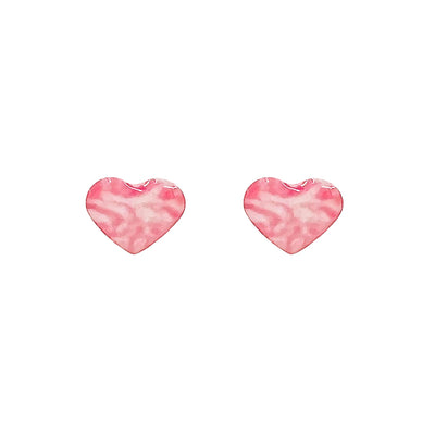 pink heart shaped stud earring for Breast cancer awareness that gives back to charity