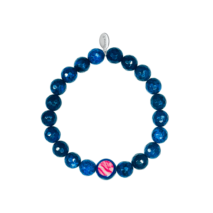 Men's Awareness Stretch Bracelet for Charity with Dumortierite - Choose Your Cause
