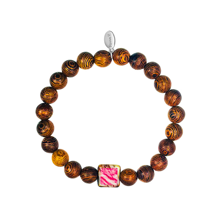 Men's Awareness Stretch Bracelet for Charity with Wooden Beads - Choose Your Cause