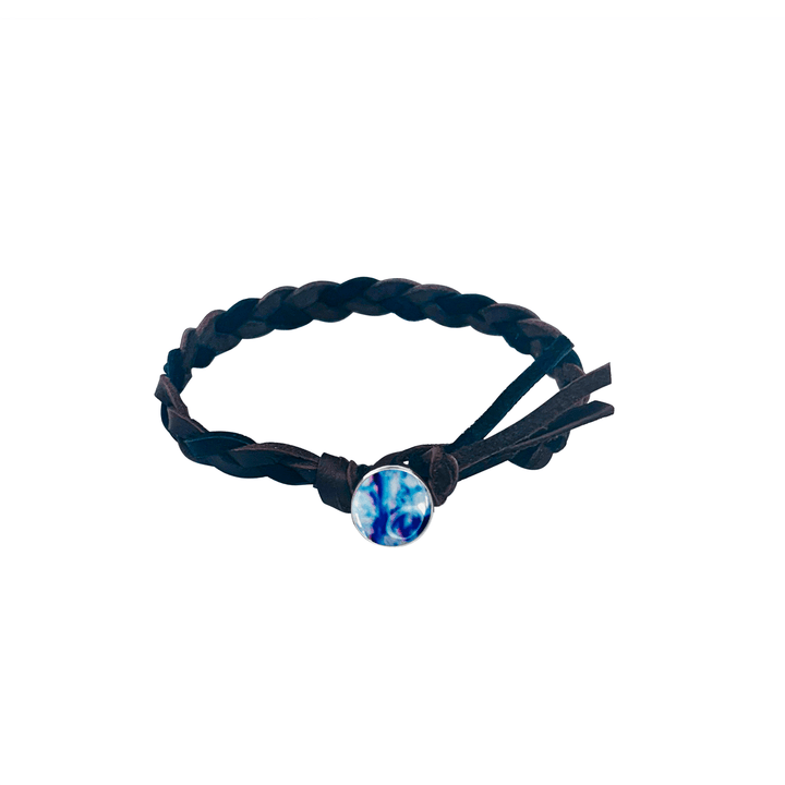 Men's Braided Leather Cord Bracelet for Charity - Choose Your Cause