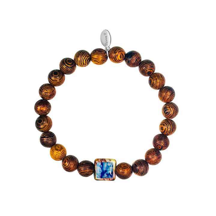 Men's Awareness Stretch Bracelet for Charity with Wooden Beads - Choose Your Cause