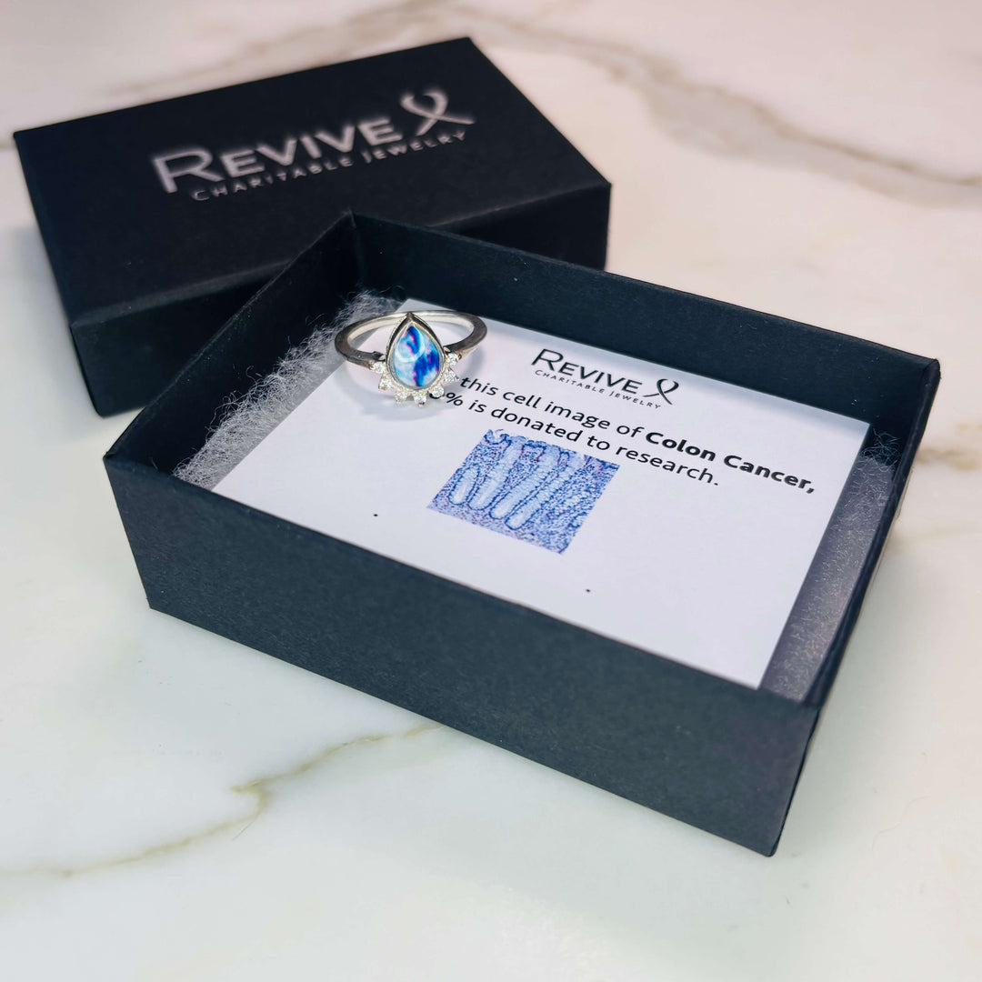 Colon Cancer Rings Halo Ring for Colon Cancer Awareness – Revive Jewelry