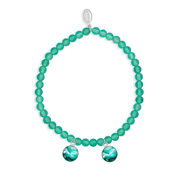 custom fertility bracelet with 2 pendants and semi precious stones