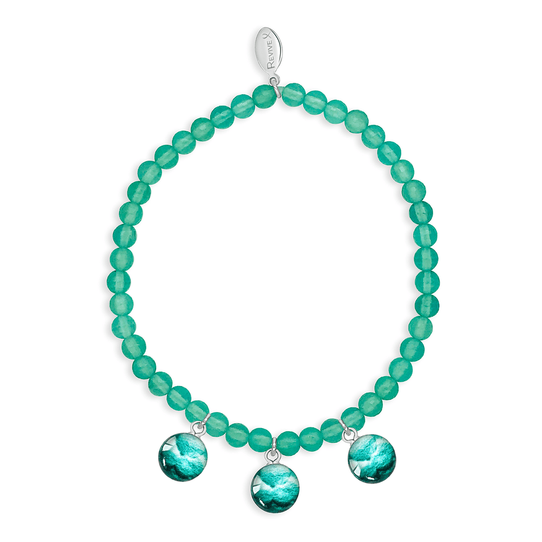 custom fertility bracelet with 3 pendants and semi precious stones