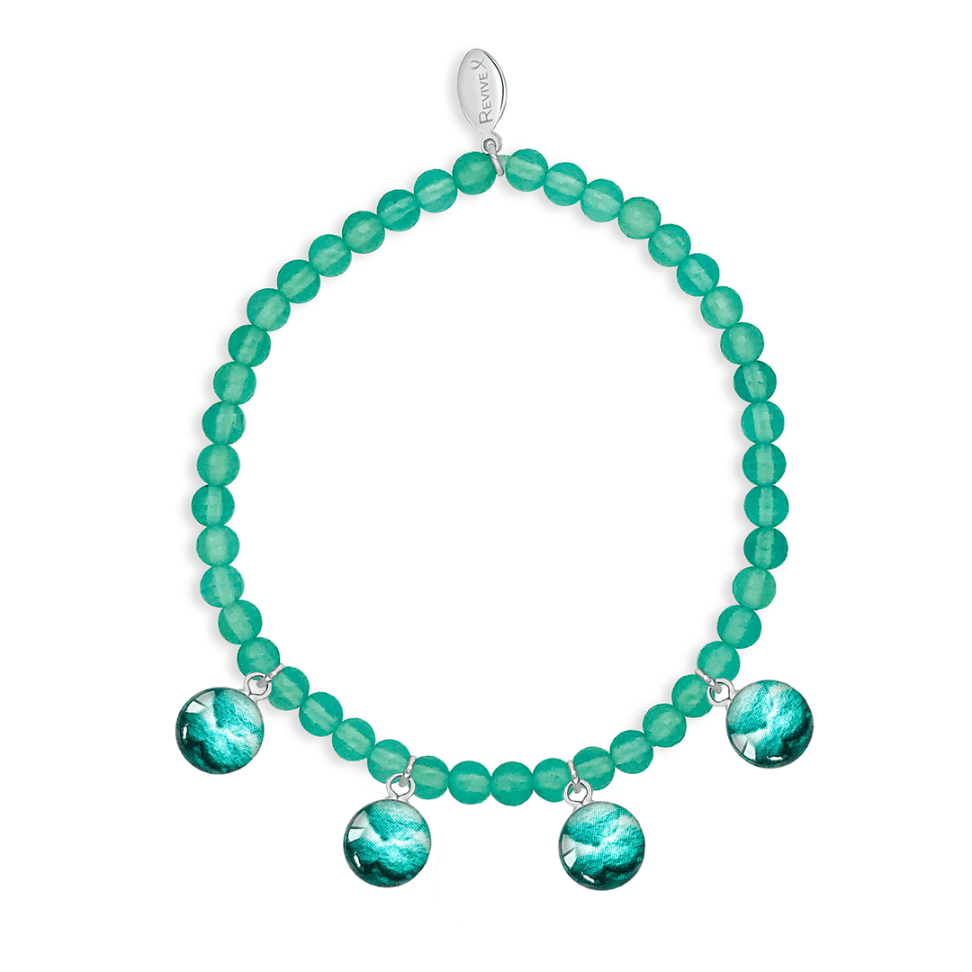 custom fertility bracelet with 4 pendants and semi precious stones