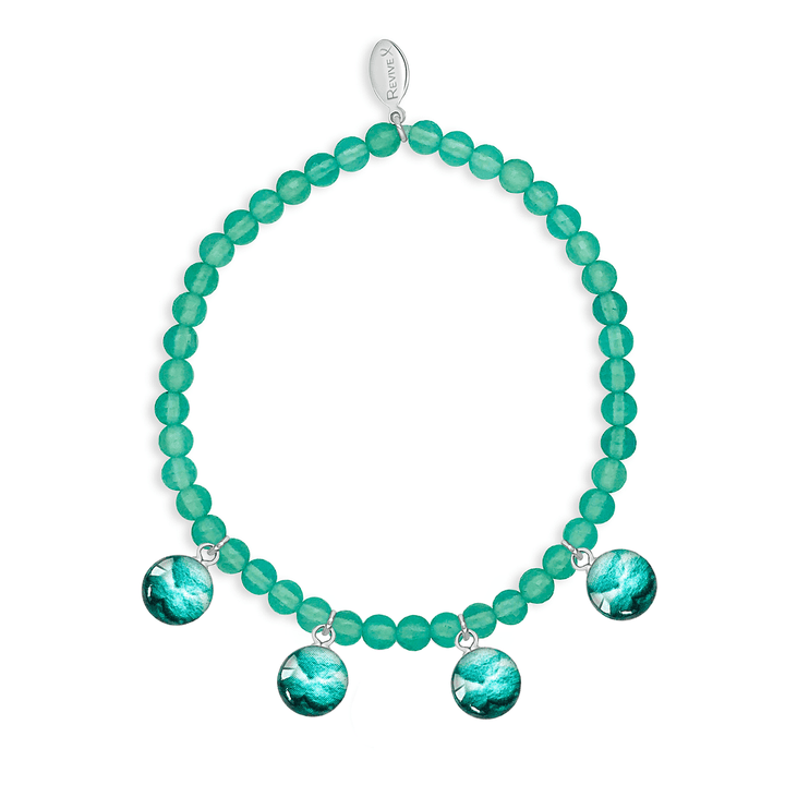 custom fertility bracelet with 4 pendants and semi precious stones