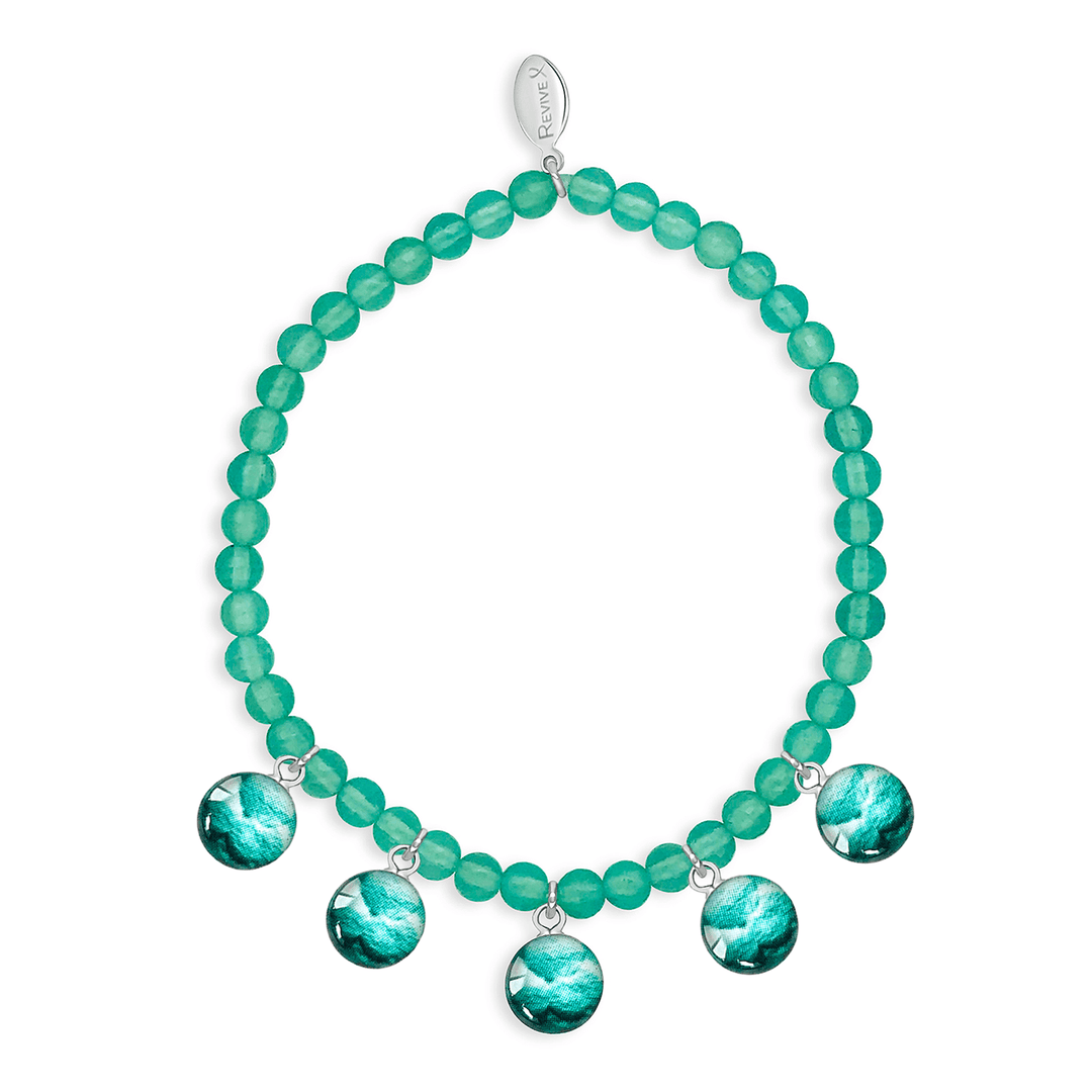 custom fertility bracelet with 5 pendants and semi precious stones