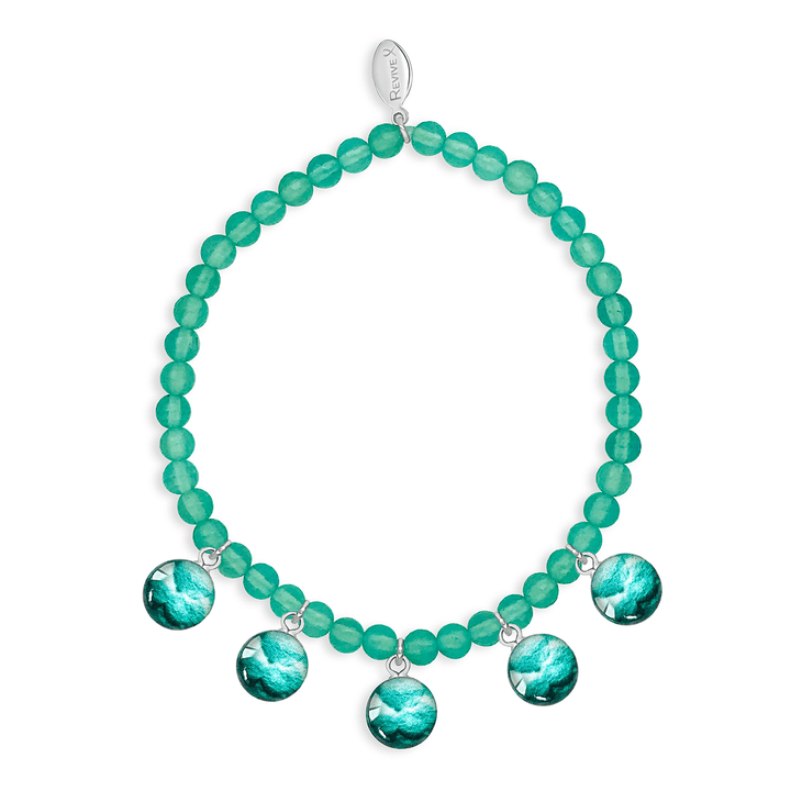 custom fertility bracelet with 5 pendants and semi precious stones