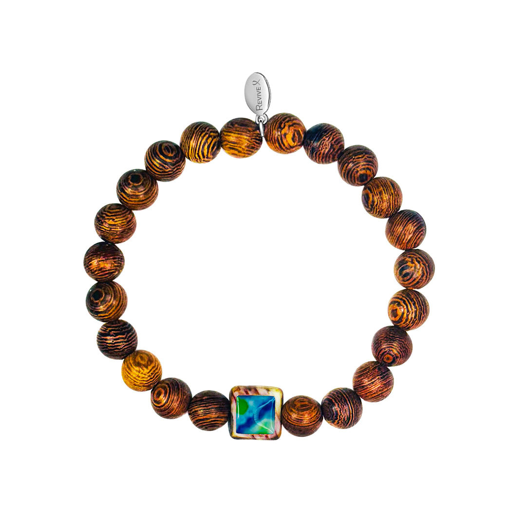 Men's Awareness Stretch Bracelet for Charity with Wooden Beads - Choose Your Cause