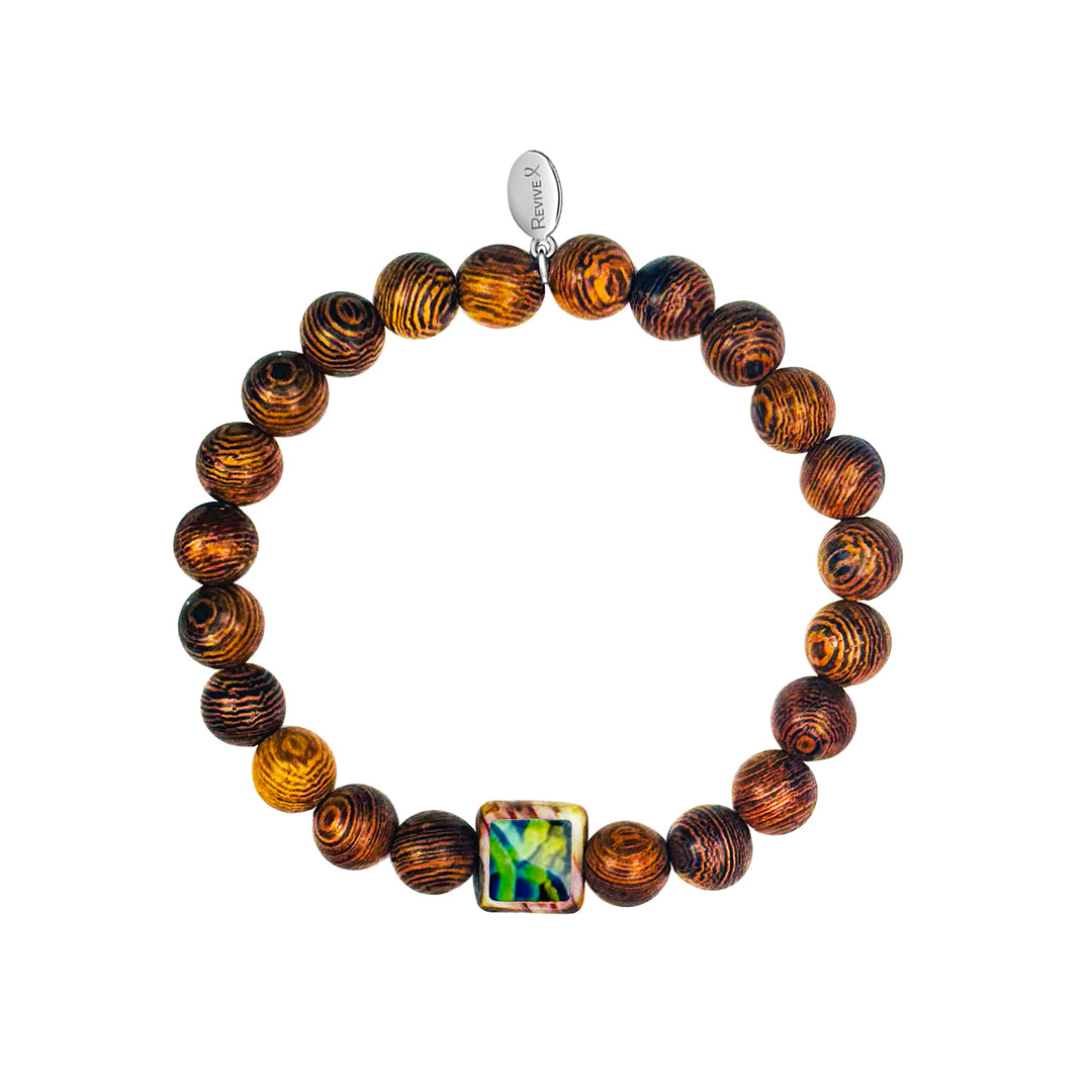 Men's Awareness Stretch Bracelet for Charity with Wooden Beads - Choose Your Cause