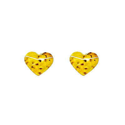 yellow heart shaped stud earrings for sarcoma awareness