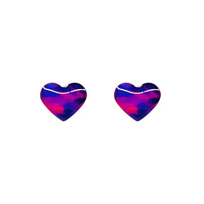 purple heart stud earrings for lung cancer awareness