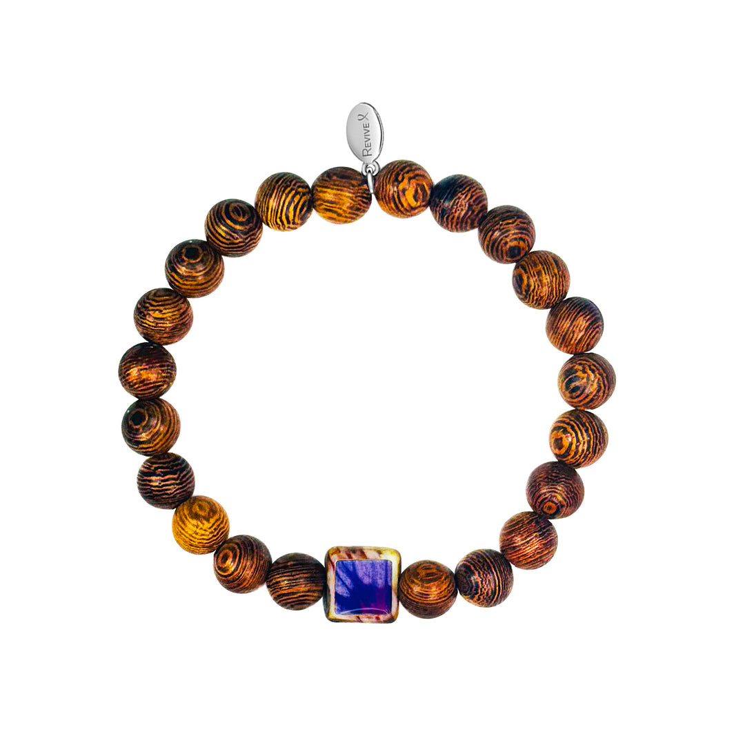 Men's Awareness Stretch Bracelet for Charity with Wooden Beads - Choose Your Cause