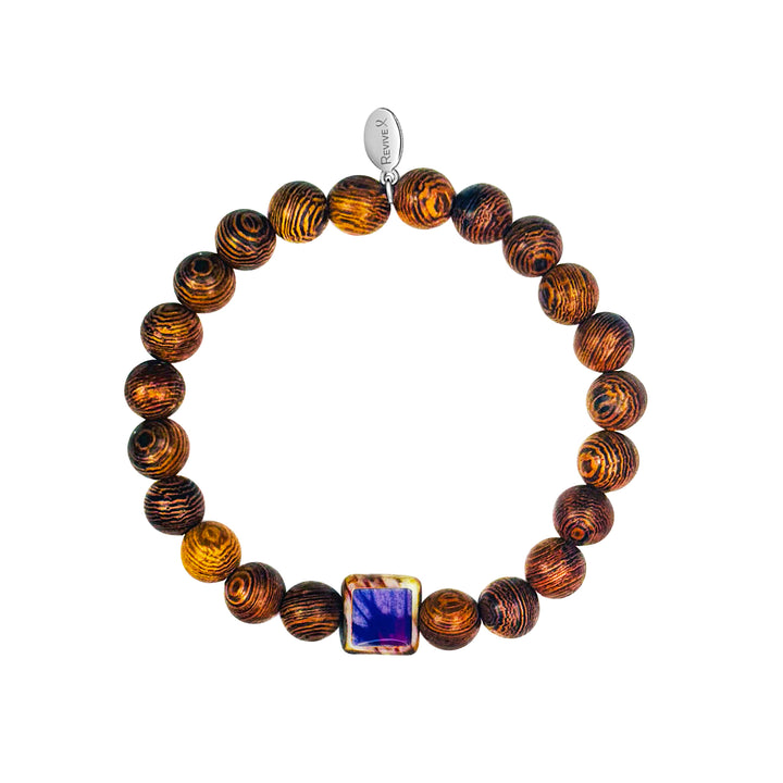 Men's Awareness Stretch Bracelet for Charity with Wooden Beads - Choose Your Cause