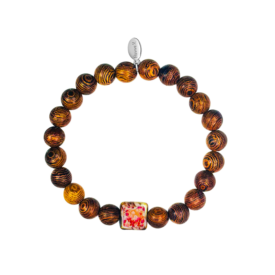 Men's Awareness Stretch Bracelet for Charity with Wooden Beads - Choose Your Cause