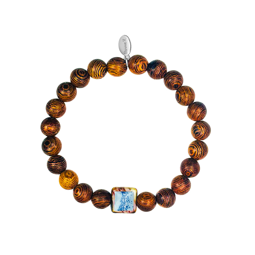 Men's Awareness Stretch Bracelet for Charity with Wooden Beads - Choose Your Cause