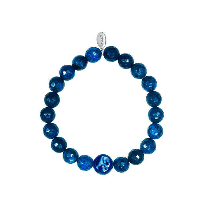 Men's Awareness Stretch Bracelet for Charity with Dumortierite - Choose Your Cause