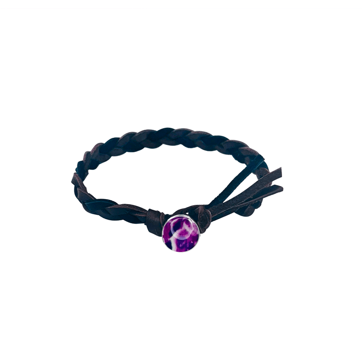 Men's Braided Leather Cord Bracelet for Charity - Choose Your Cause