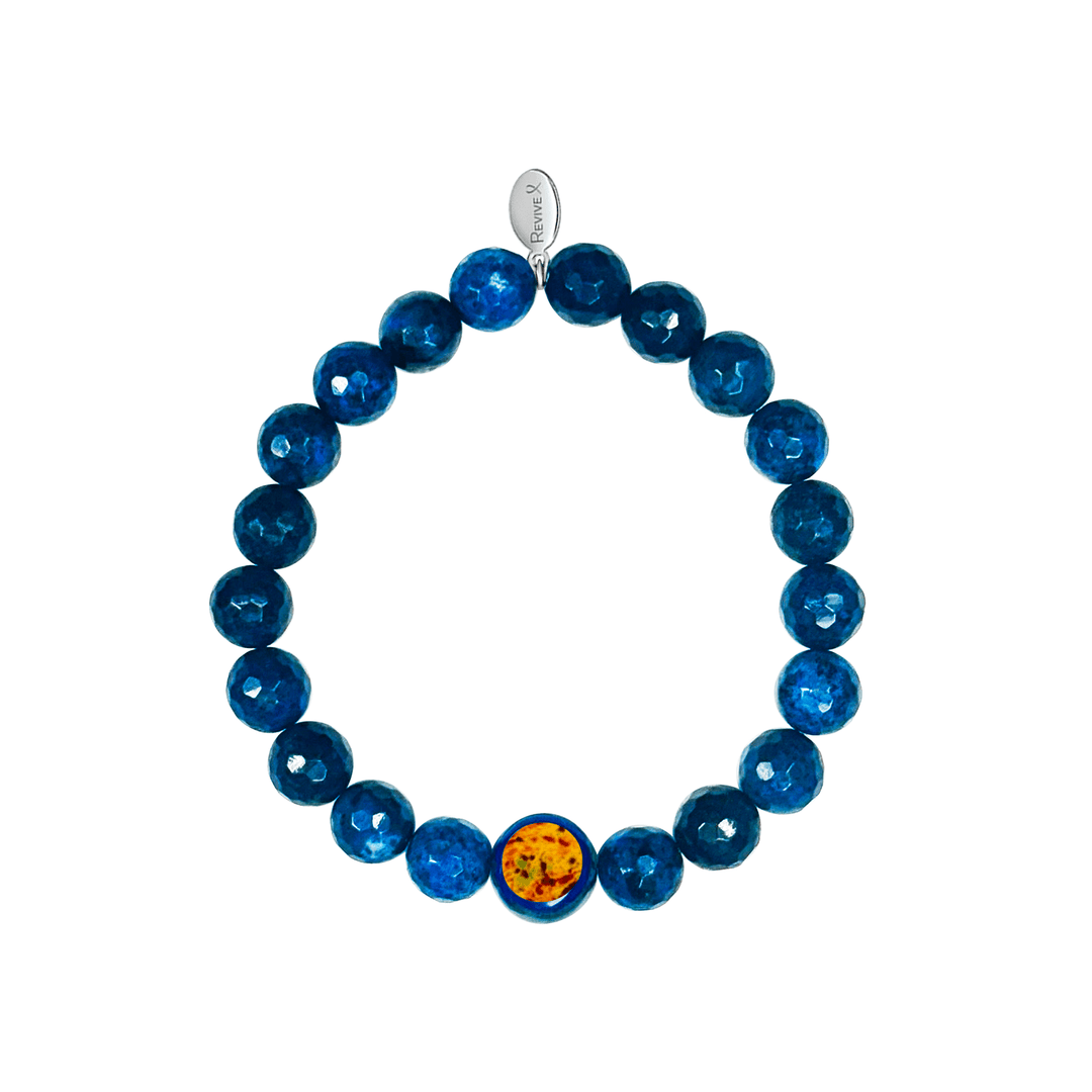 Men's Awareness Stretch Bracelet for Charity with Dumortierite - Choose Your Cause