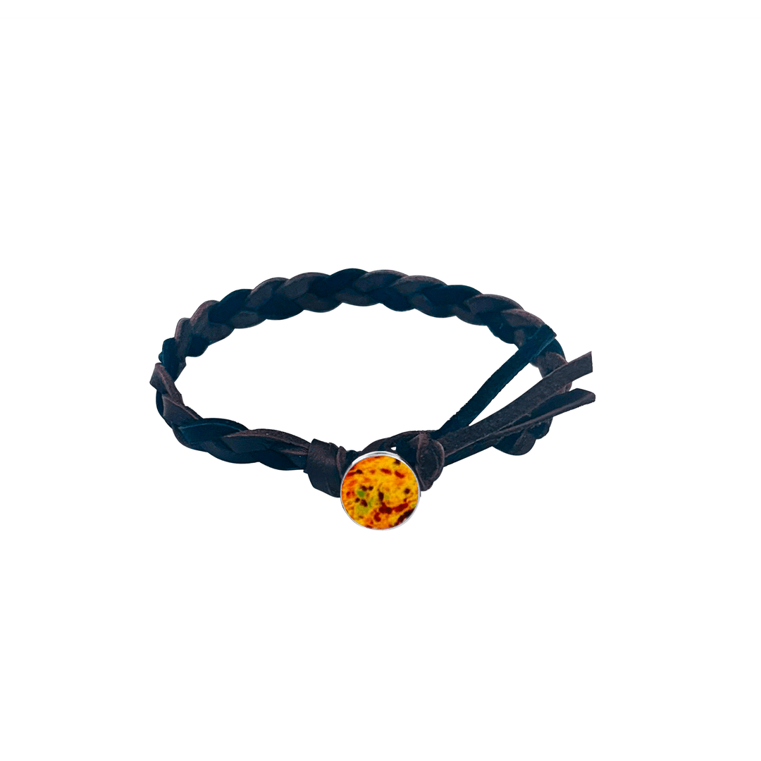 Men's Braided Leather Cord Bracelet for Charity - Choose Your Cause