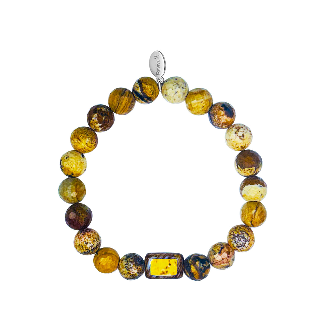 Men's Awareness Stretch Bracelet for Charity with Jasper - Choose Your Cause