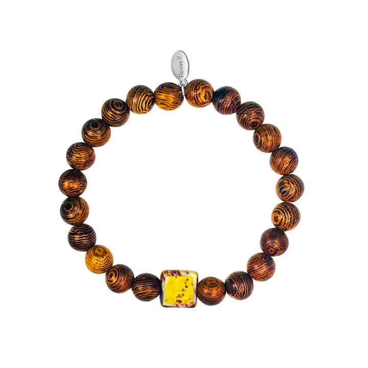 Men's Awareness Stretch Bracelet for Charity with Wooden Beads - Choose Your Cause