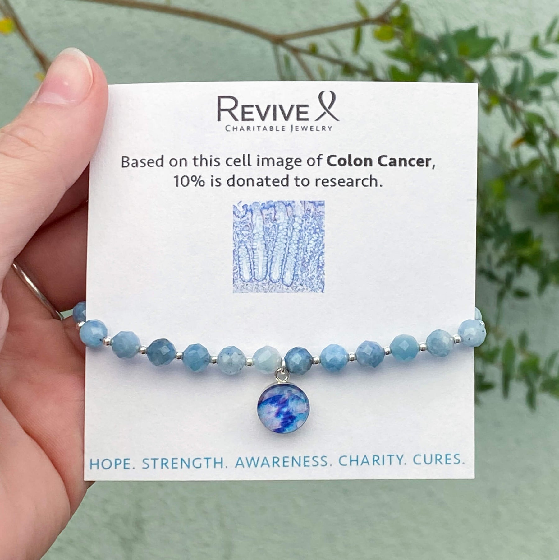 Colon Cancer Rings Colon Cancer Awareness Bracelet with Aquamarine – Revive Jewelry