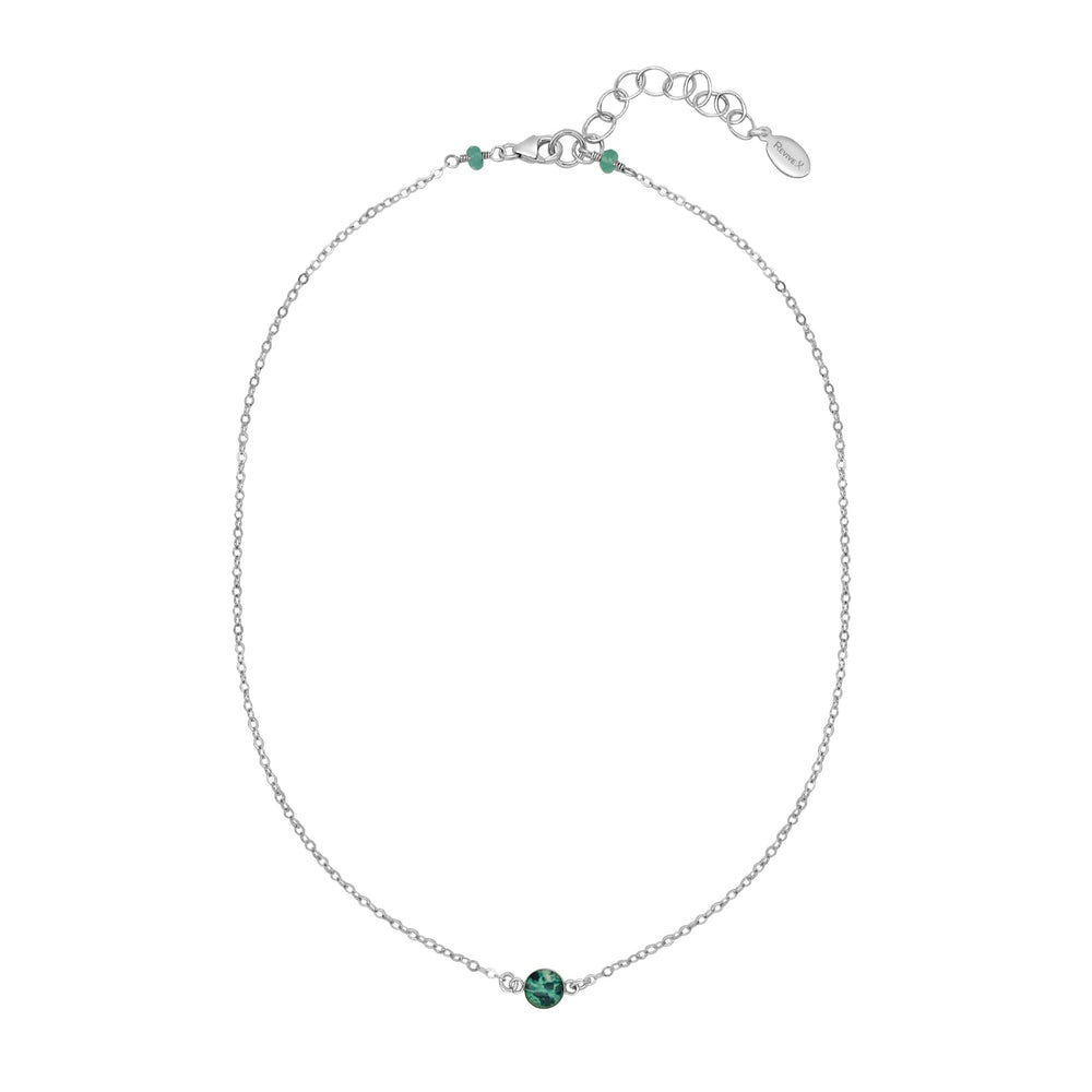 Ovarian cancer necklace with 6mm round pendant with ovarian cancer cell image in resin on sterling silver chain.