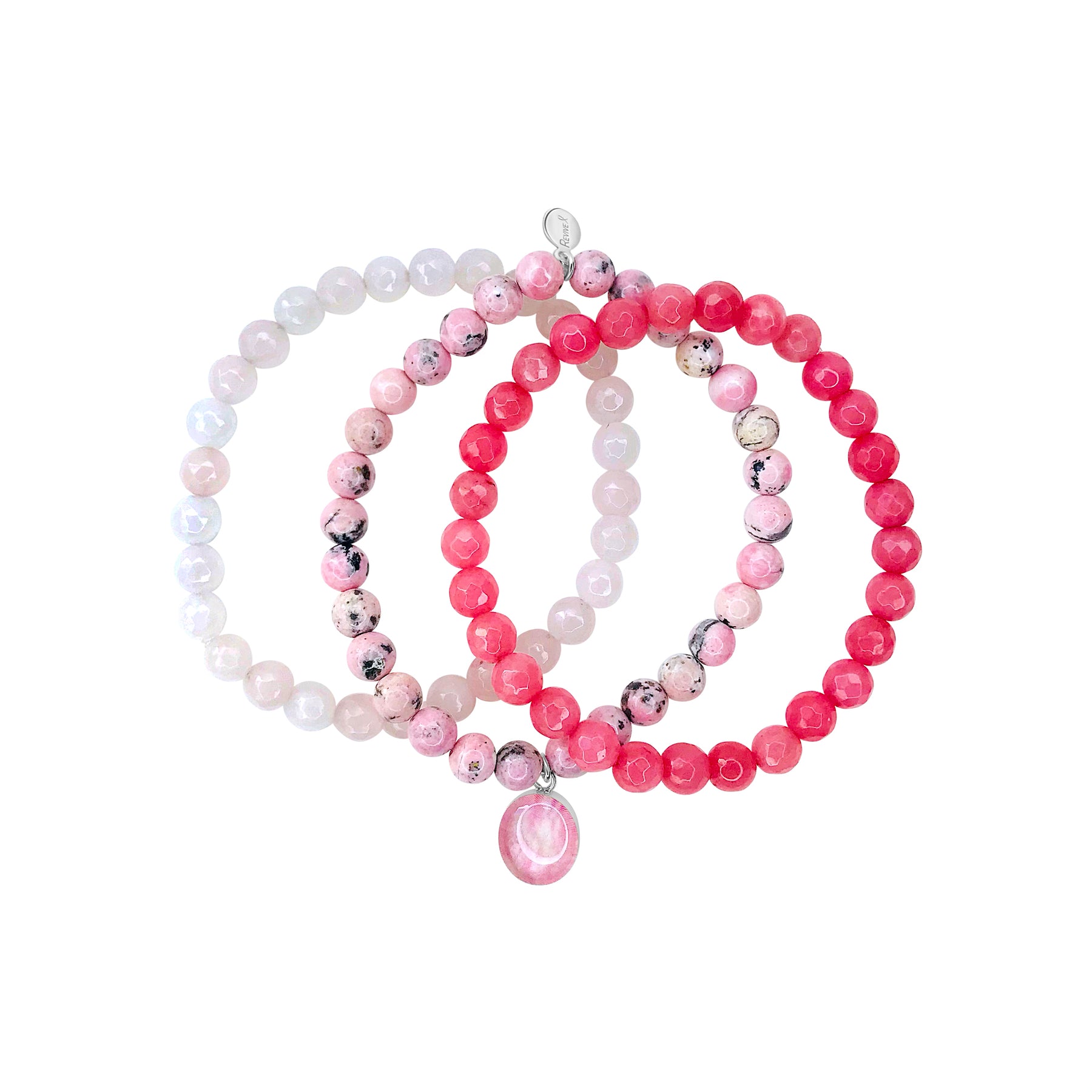 B205-Breast Cancer Awareness bracelet with ribbon and tiger eye | Mysite