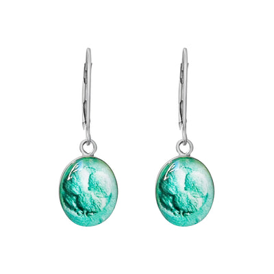 infertility awareness oval dangle earrings in Sterling silver