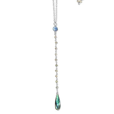 MS necklace in sterling silver with labradorite stones