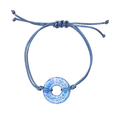denim blue adjustable cord bracelet for multiple sclerosis awareness that gives back to charity
