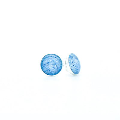 multiple sclerosis awareness sterling silver studs with BLUE images set in resin post earrings