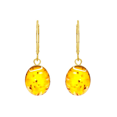 yellow sarcoma awareness earrings with resin in gold filled